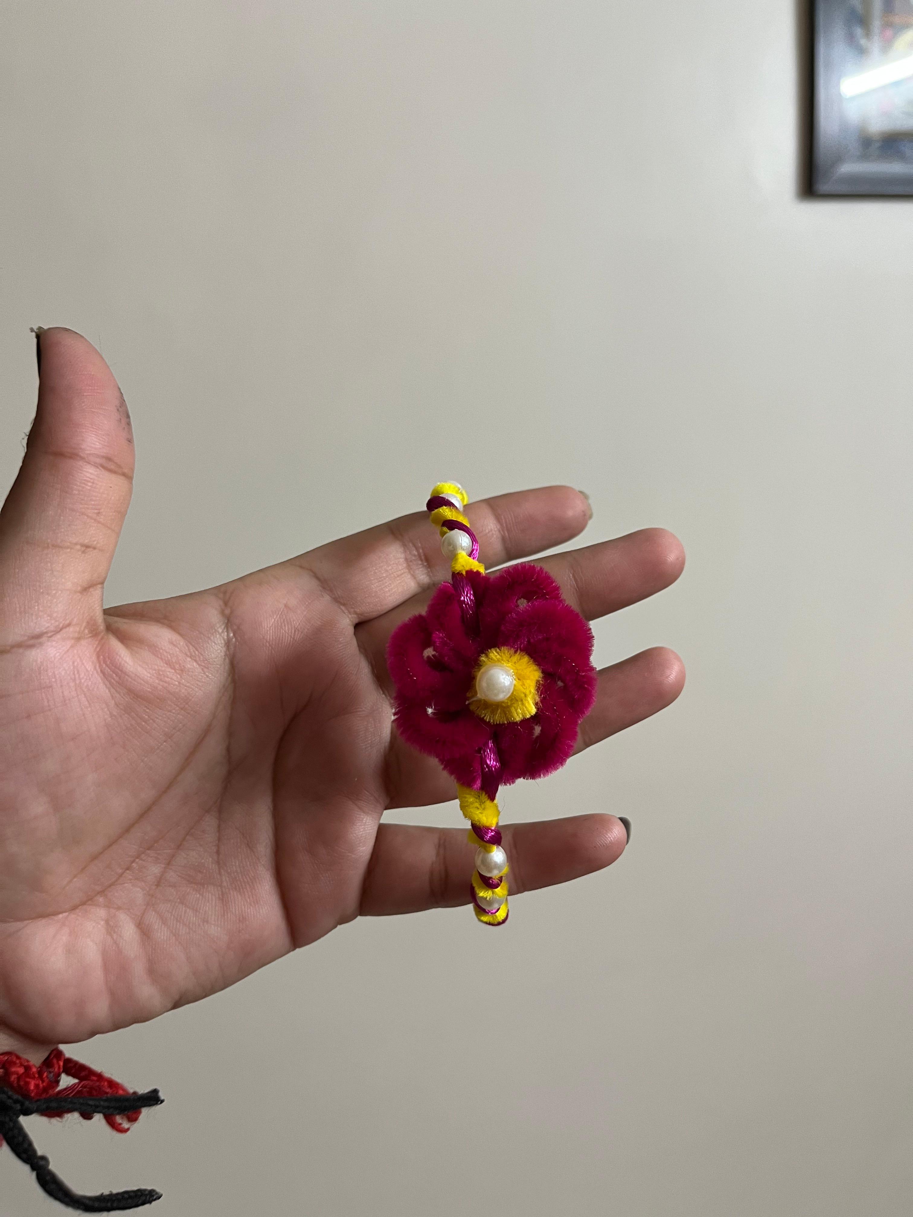 Flower pearl Rakhi - Image 1